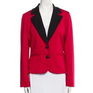 SANDRO STUDIO Women's Red Blazer with Black Accents